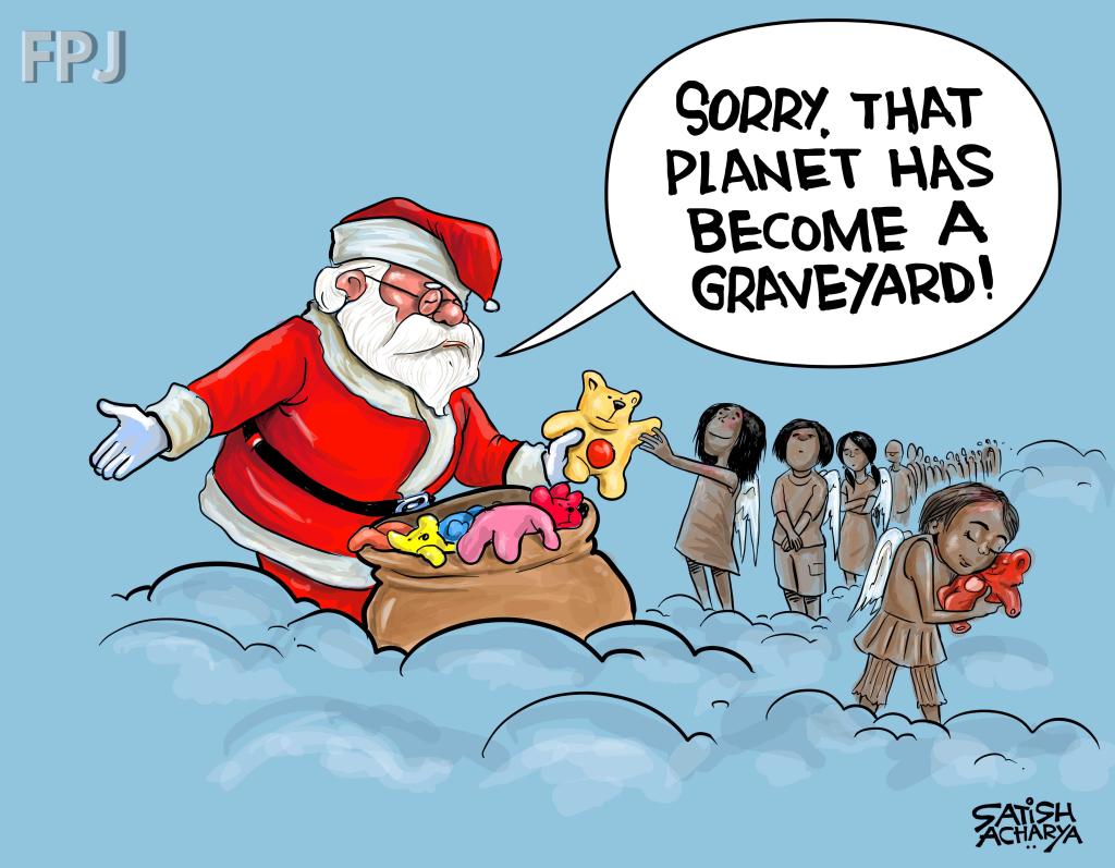satishacharya's tweet photo. NO country for children! @fpjindia cartoon #Gaza #Israel https://t.co/sUfSvzJgUy
