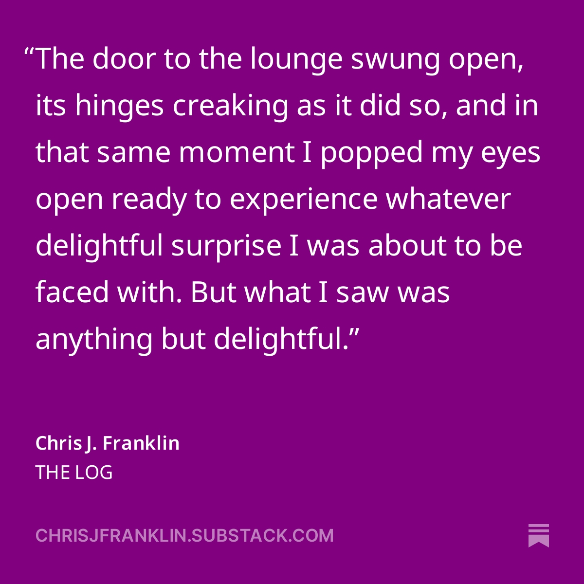 After discovering the #Christmas trees are all sold out in the stores, a man is left with no choice but to improvise… #TheLog is available to read for #free now... 😀 #Writing #WritingCommunity #Fiction #ShortStory Find it here: chrisjfranklin.substack.com/p/the-log