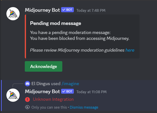 Hey guys, @midjourney banned me a SECOND time for exposing their copyright infringement. If Adobe or any other company did this to people critical of them there'd be outrage. Please share, this is unacceptable and extremely incriminating.