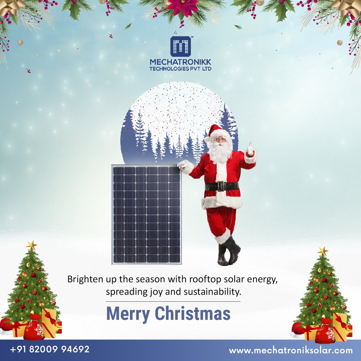 Brighten up the season with rooftop solar energy, spreading joy and sustainability.
Happy Christmas!
.
.
#Christmas #MerryChristmas #Christmas2023 #BestSolarCompany #SolarPanels #mechatroniksolar #Ahmedabad #Gujarat