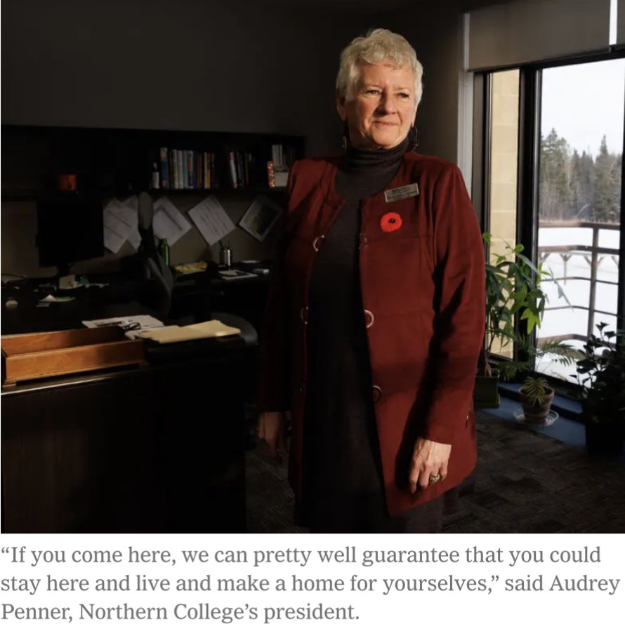 New York Times now reporting that Canadian colleges have effectively become de facto immigration centers for foreign students from India.

“If you come here, we can pretty well guarantee that you could stay here…” — Audrey Penner, President of @NorthernCollege