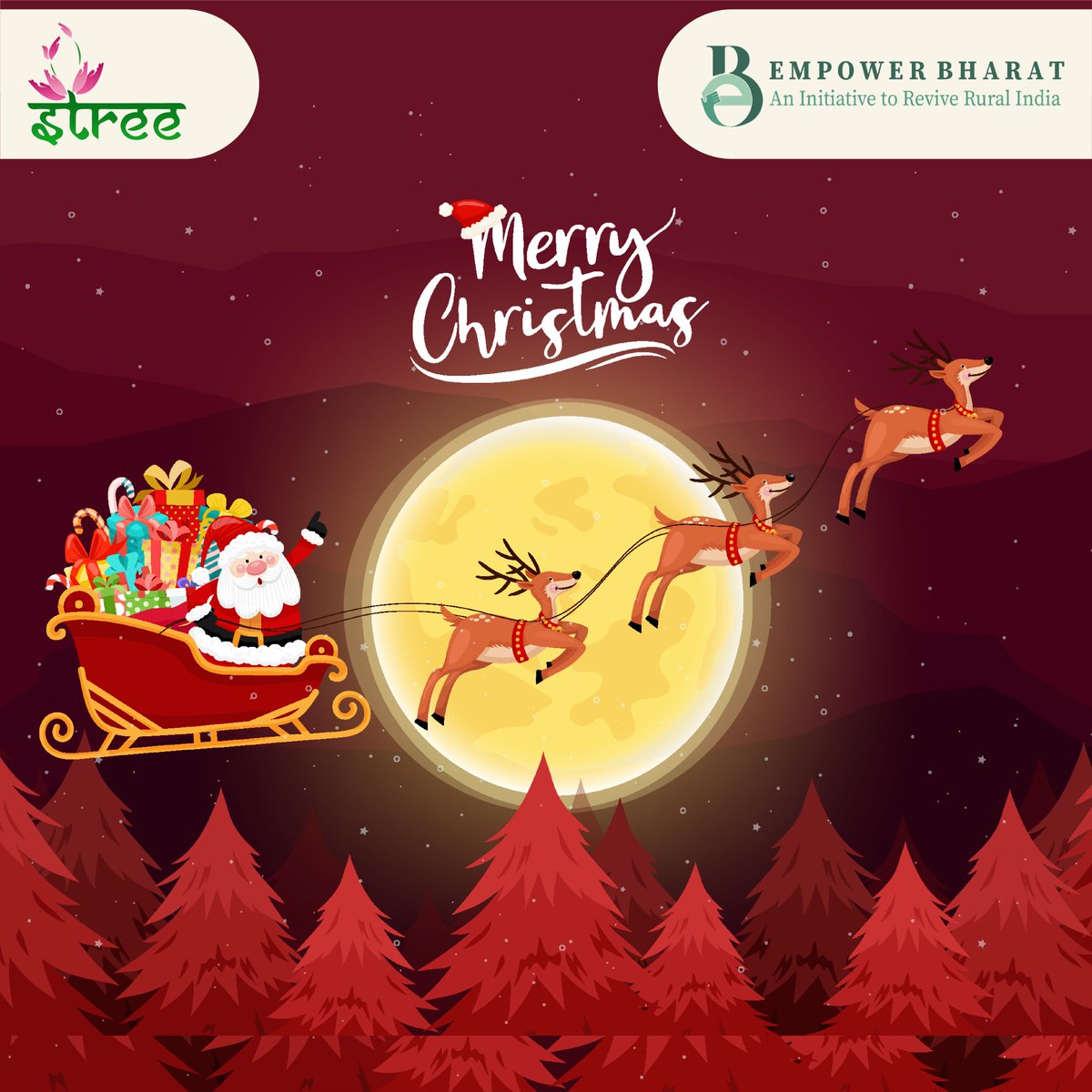 StreeSafety's tweet photo. Wishing you all a joyous and Merry Christmas from our @BharatEmpower family! 🎄✨ #SeasonsGreetings #Christmas https://t.co/5zpgJjVAK1