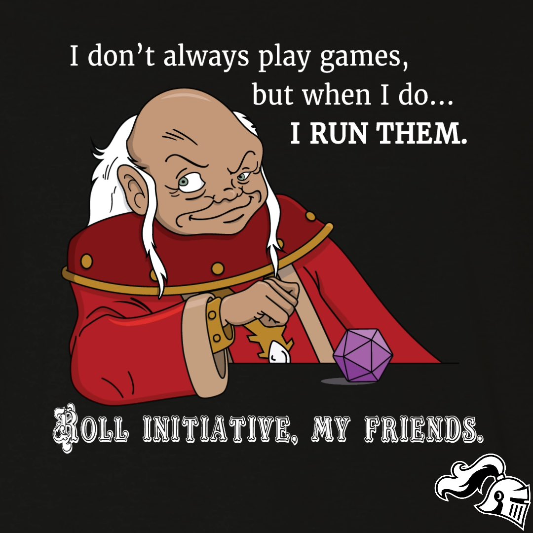 GameKnightShop's tweet photo. Happy Holidays!
Ready to Roll Initiative?

1 for $25 3 for $60!
Link in Bio

#roll #initiative #dungeonmaster #dungeonsanddragons #master #dungeon #shirt #shirtdesign #new #newpost #smallbusiness #gameknightapparel #game #tabletop #table #mostinterestingmanintheworld #man #world https://t.co/ZSylHBKngh