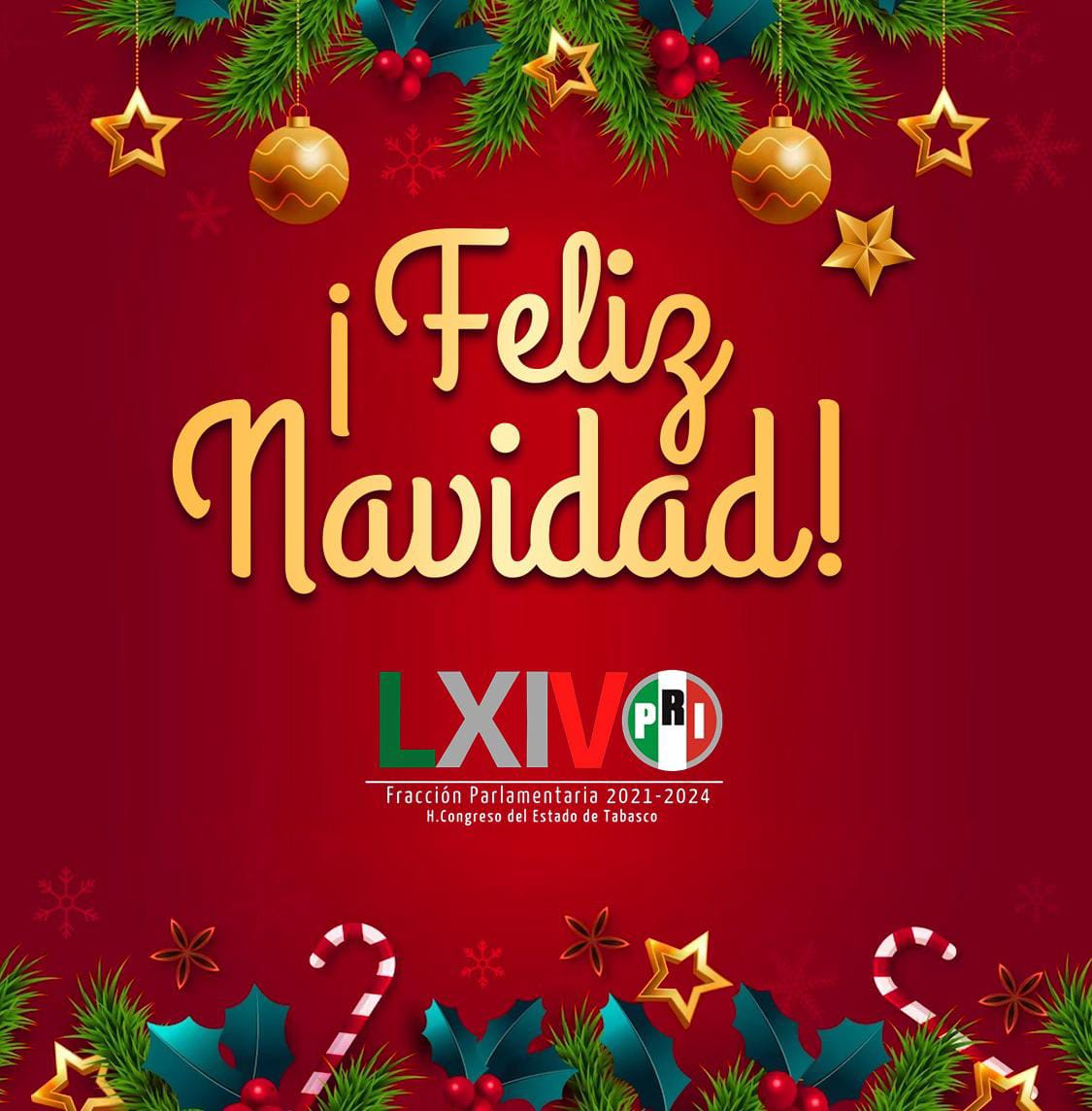 FPPRITabasco's tweet photo. Desde la Fracción Parlamentaria del PRI en Tabasco, les deseamos una Navidad llena de alegría, unión y esperanza! 🎄✨
#felizNavidad2023
@MaritzaMallelyJ @FabianGrOfi @PerezSoraya https://t.co/nndZPFtACI