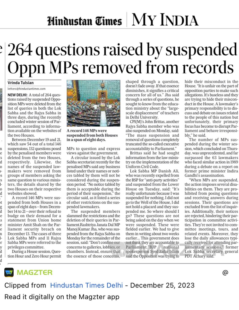 The questions that went unanswered due to suspensions in parliament