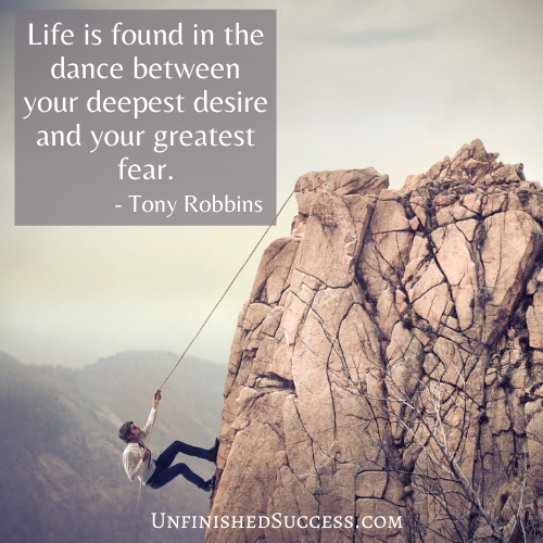Life is found in the dance between your deepest desire and your greatest fear. - Tony Robbins #DesireAndFearDance #TonyRobbinsWisdom #LifeBalance