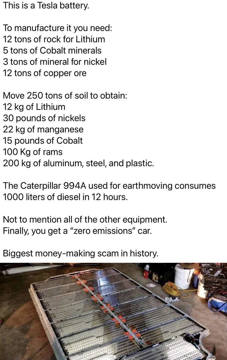 MrHilariouskiwi's tweet photo. V8 or Tesla battery? What’s doing the most harm? @Suzyiam https://t.co/K2dPsI0WsW