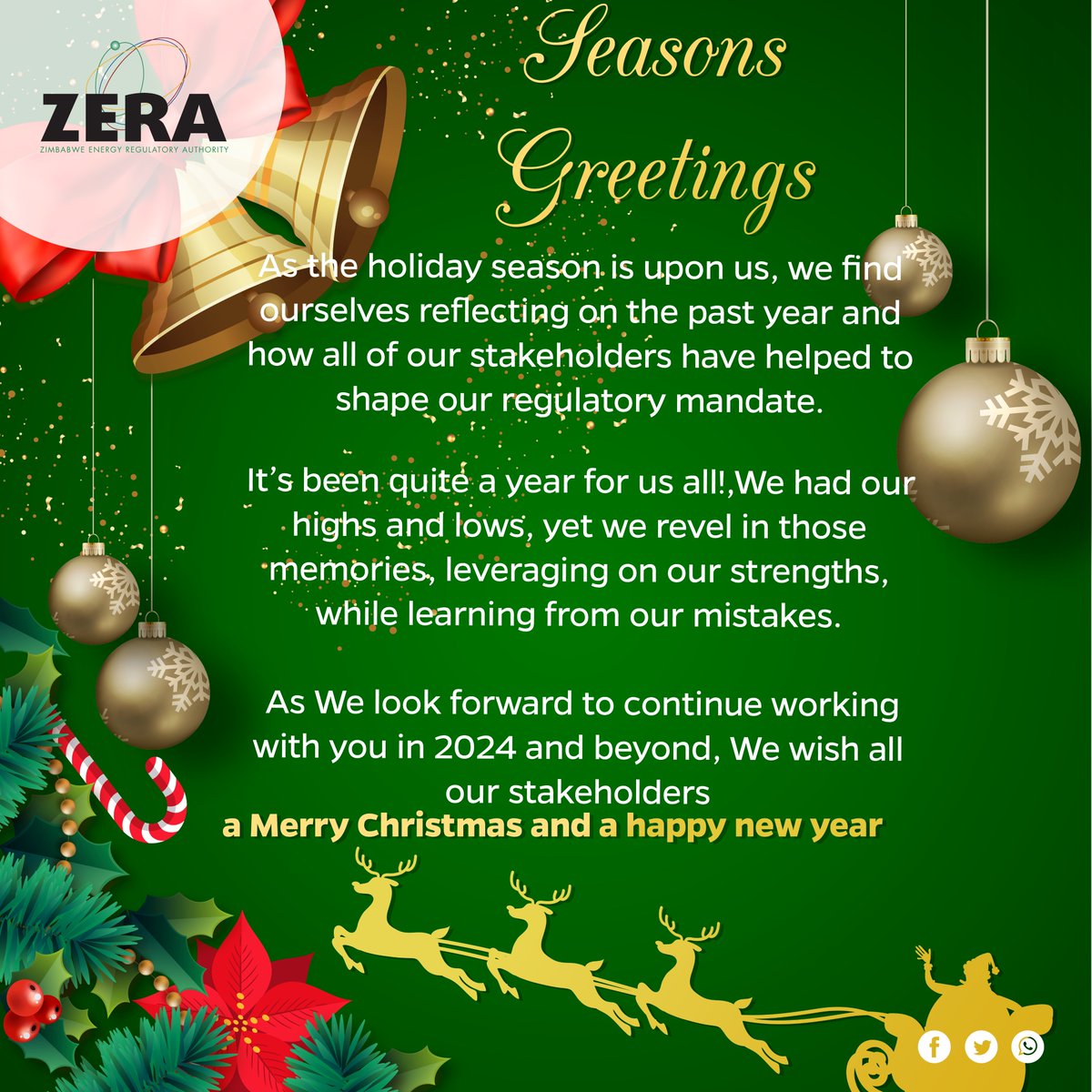 zeraenergy's tweet photo. Merry Christmas and Happy holidays to all our stakeholders. While at it, lets remember to use our energy safely and efficiently! 
#SWITCHTOLPG for faster and cleaner cooking. https://t.co/USvshmFdBf