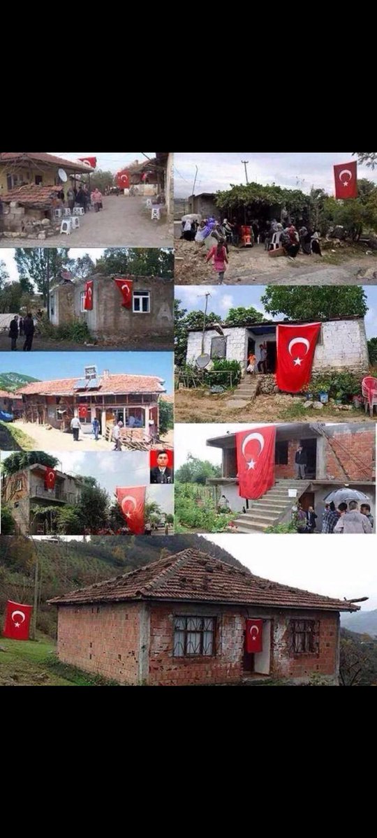 Şehitlerimizin ardından kalan bayrak asılı yıkık dökük evler ve içindeki yıkık dökük aileleri. Manzara hiç değişmiyor ne yazık ki. Hepsine Allah rahmet eylesin. #sehitlerimizvar #Sehitlerimiz #PenceKilitOperasyonu