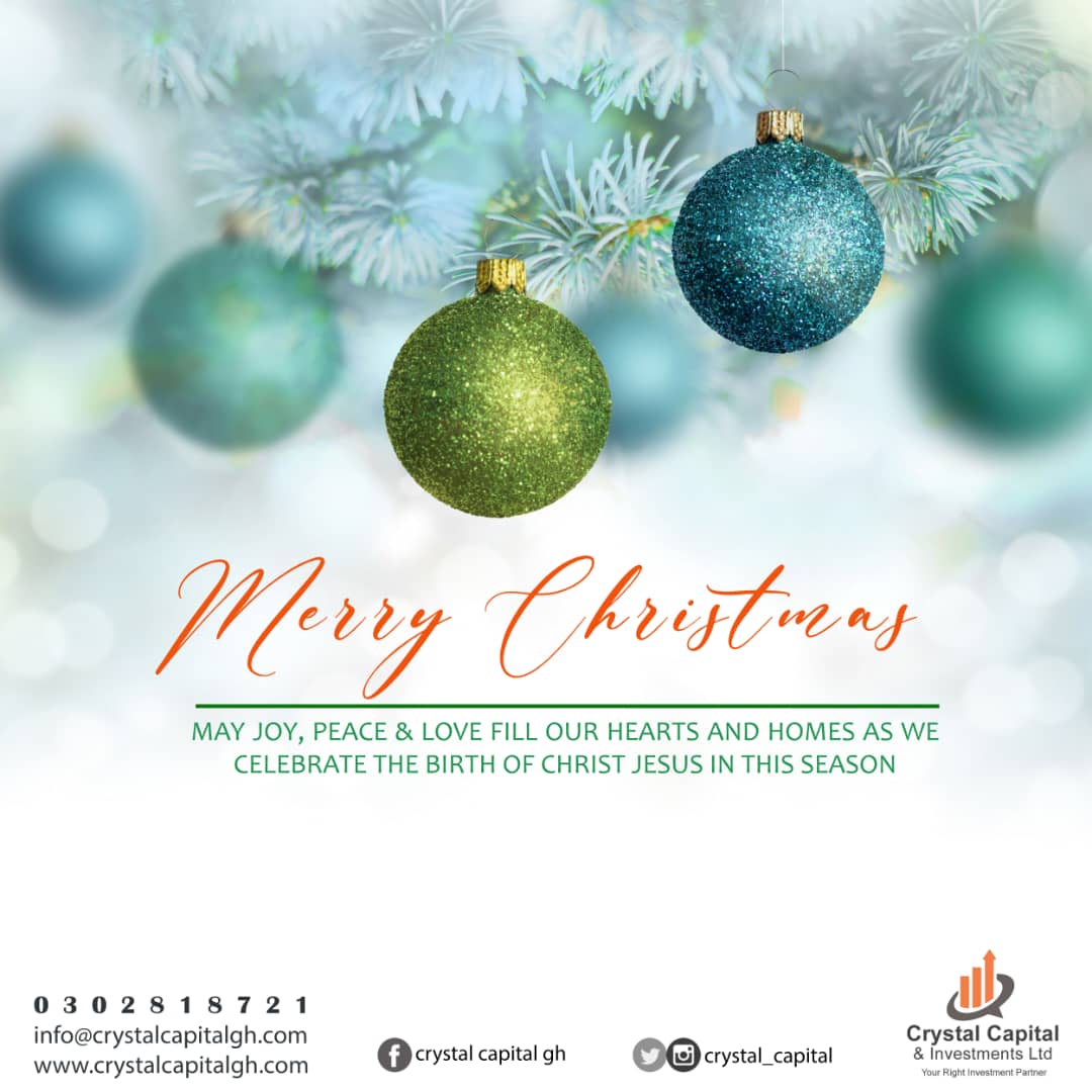 Crystal_Capital's tweet photo. Tis the season to be merry! From us here at Crystal Capital to all our cherished clients and partners.
#BeMoneyWise #Invest #Money 
#Rightpartner #Crystalcapital 
#AskUsHow 0302818721 https://t.co/Ef9cFoqHjZ