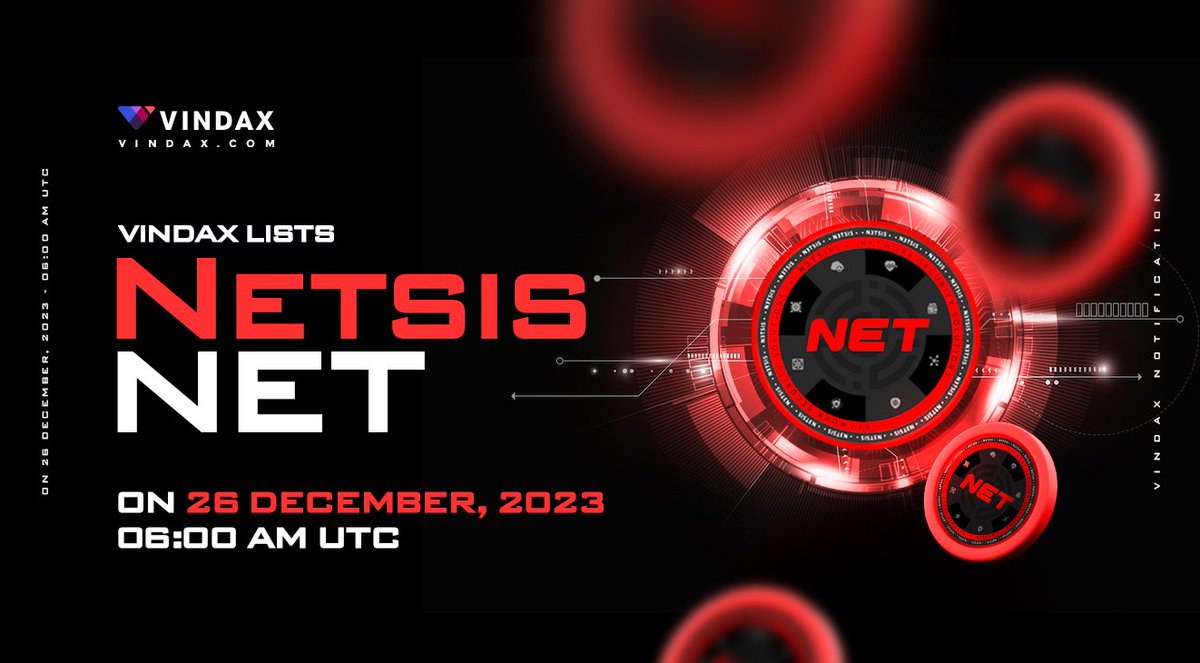 VinDAXOfficial's tweet image. 📢 VinDAX will open trading for Netsis ( $NET)

⏰Trade time: 2023/12/26 06:00 AM UTC.       
🔗Trading pairs: NET with USDT/ETH/BTC/VD

🚀Full news at: fliam.co/4ad49

#VinDAX  #Netsis  #NET  #newlisting  #cryptocurrencies  #CryptoNews