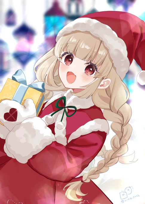 「fur-trimmed headwear santa costume」 illustration images(Latest)