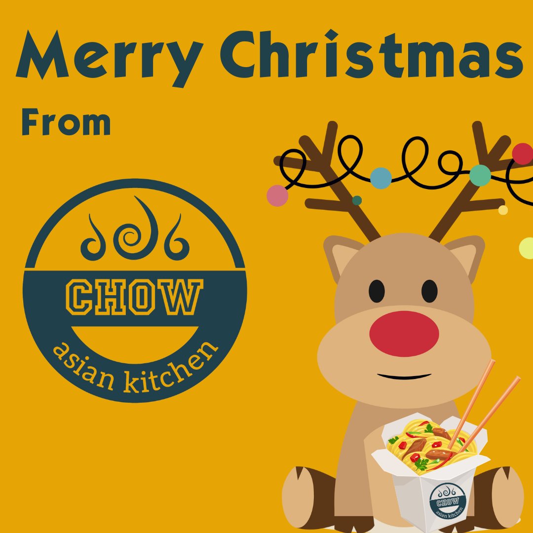 Merry Christmas from the team at Chow! 🎄🎅🏼 Did you know Santa's reindeer love noodles? 🦌🥡 #chowasianuk #noodles #asianfood #rice #takeaway #veggiefastfood #christmas #christmasfood #servicestation