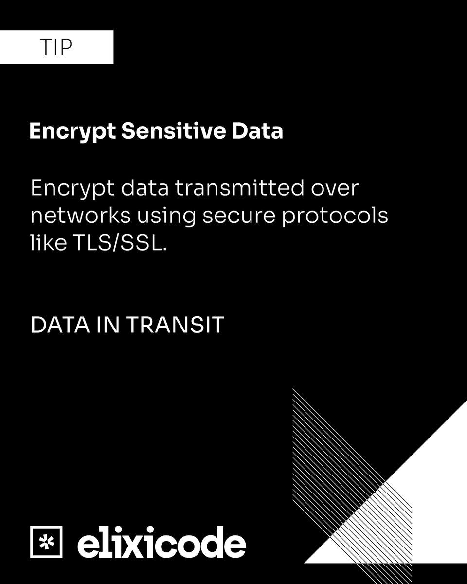 elixicode's tweet image. #Encrypt_Sensitive_Data #Data_in_Transit #Data_Encryption #Cybersecurity #Elixicode