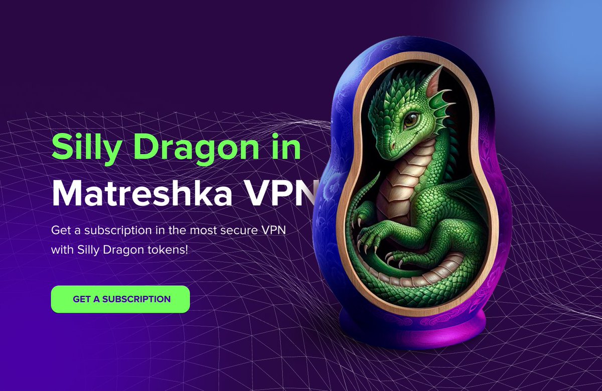 🚀🚀🚀 Meet great collaboration between🪆 Matreshka VPN 🪆 and 🐲🐉Silly Dragons $SILLY 🐉🐲! Use web3 safely with #MatreshkaVPN and get access with your #SillyDragon tokens. More meme, more protection in web3! 😂🔒 #TechCollab #SILLY #MatreshkaVPN $SILLY #YearOfTheSillyDragon