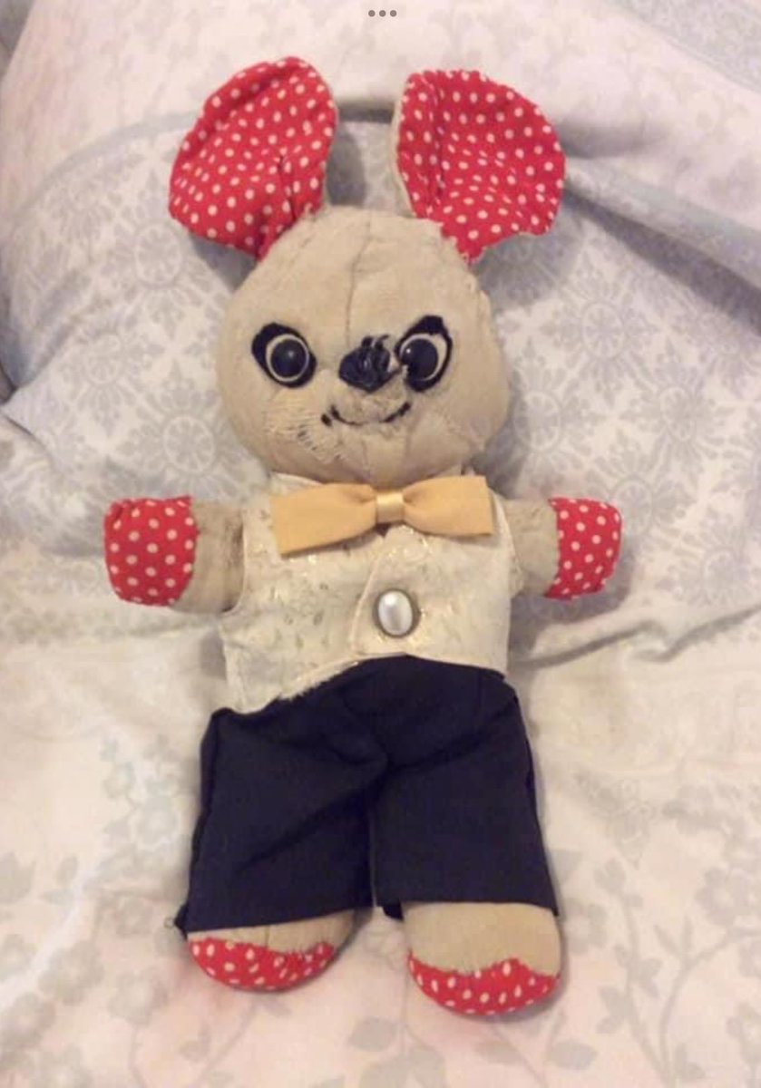 Happy 58th #birthday to this little fella today. Mickey is my oldest #friend, my confidante, secret keeper, comforter &amp; snuggler, my first #Christmaspresent from Mum &amp; Dad in 1965. He’s a bit worse for wear now but still sits on my desk every day watching over me.