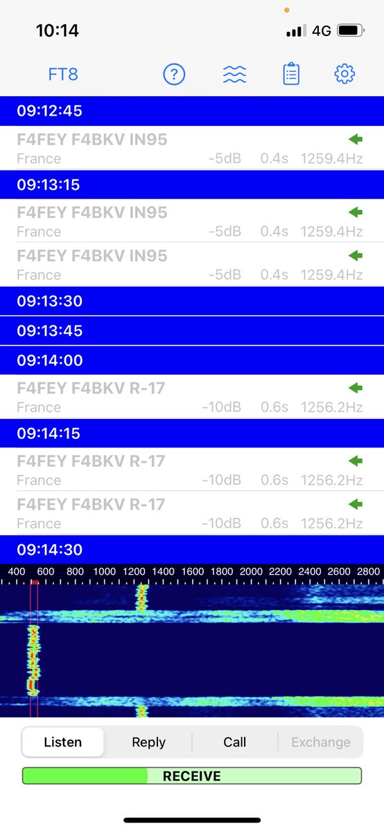 maxime_manceau's tweet image. First contact on #FT8 with #UVK5 and 38cms antenna + iFTx app on iPhone. Distance 107kms 😜