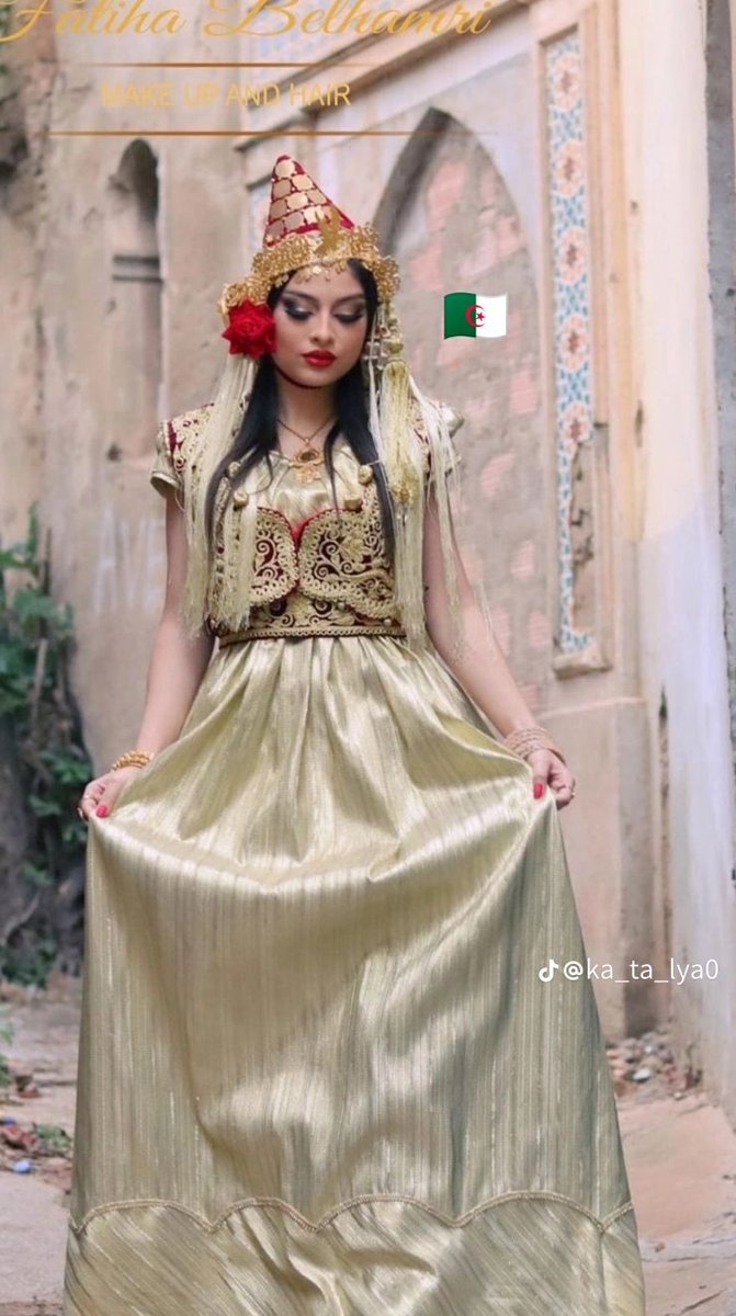 heritagedz's tweet photo. La Tegrifa  une pièce emblématique de l’habillement traditionnel algérien trouve ses origines dans la région de Mostaganem située dans le nord-ouest de l’Algérie. Cette tenue souvent associée à l’élégance et au raffinement est typiquement portée lors des mariages https://t.co/PNMJoy0W6c