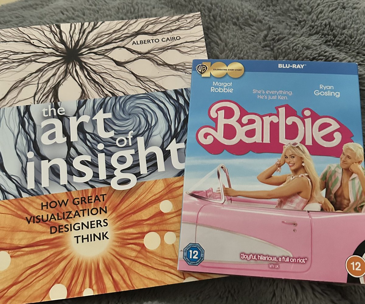 The duality of LAK on display with the presents from my other half. The Barbie movie gave me an epic existential crisis when I saw it so hopefully the @AlbertoCairo balances me back out.