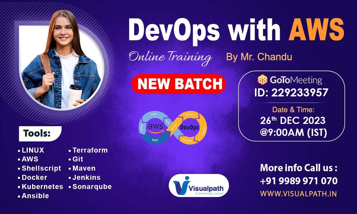 VisualpathPro's tweet image. Join Now: bit.ly/3RCPoH1
Attend Online New Batch On #awsdevops by Mr. Chandu on 26th Dec @ 9.00 AM (IST).
Call: +91 9989971070.
Visit: visualpath.in/devops-online-…
#DevOps #DevOpswithAWS #Visualpath #newbatch #devopsengineer  #linux #awscloud #AWS  #awsdevops…