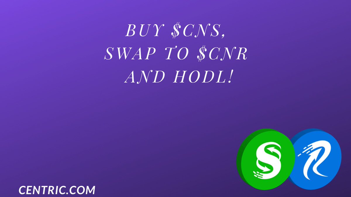 Buying $CNS now will make you a millionaire 🚀😎
$CNR #Centricswap @Centricrise centric.com 
#NFA