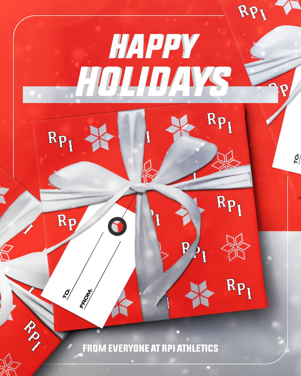 RPIAthletics's tweet photo. Happy Holidays to everyone from all of us at RPI Athletics! 

#LetsGoRed 🔴 https://t.co/3AQWrTkT82