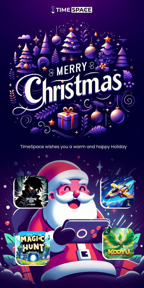 timespacegames's tweet photo. Wishing you a joy-filled Christmas from the entire Timespaceworld team! 🎄✨ May your day be filled with festive cheer, gaming adventures, and unforgettable moments. Merry Christmas, gamers! 🎮🎁 #Timespaceworld #ChristmasJoy #gamingcommunity #TimeSpace @TimeSpaceworld https://t.co/ruDro5jd62