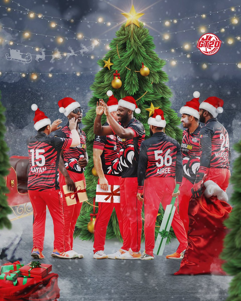 As the year wraps up, may your Christmas be a perfect innings of happiness and celebration! 🌟 #GT20Canada #GlobalT20 #CricketsNorth