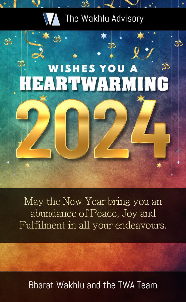 Here’s wishing all our clients, friends, associates, well-wishers and prospects a joyous Christmas and a heartwarming New Year! May all experience good health, peace of mind, prosperity, happiness and the love of friends and family! #Happy2024 <a href="/Dilleye/">Bharat Wakhlu</a>