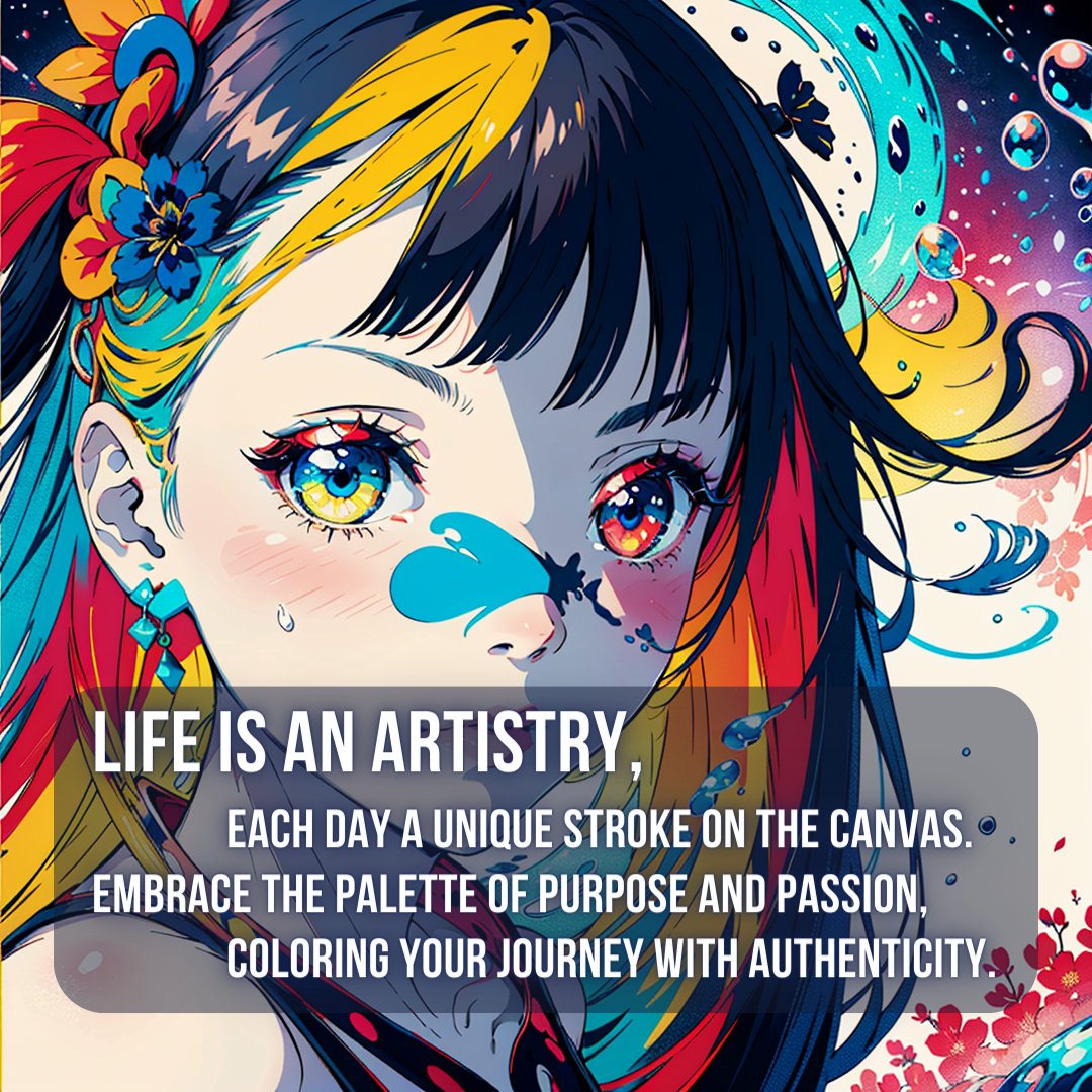 Life is an artistry, each day a unique stroke on the canvas. 

Embrace the palette of purpose and passion, coloring your journey with authenticity.

#AuthenticJourney #EverydayMasterpiece #LivingWithPurpose #ColorfulJourney #Life #Success #Mindset #Motivation #authenticity