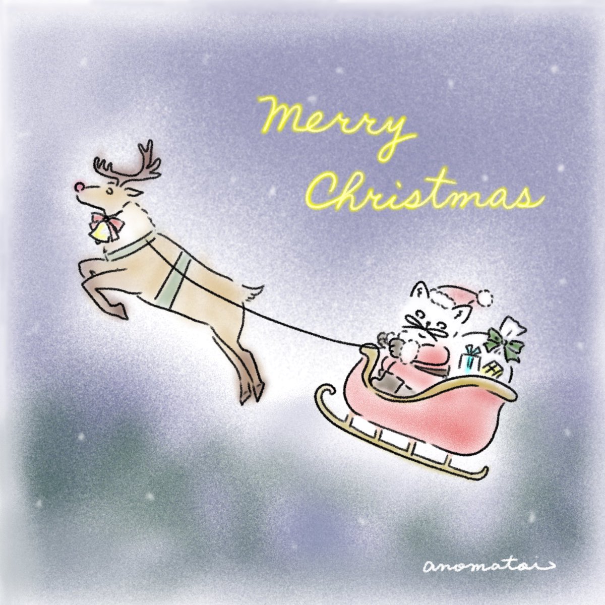 anomatoi's tweet photo. ゆるゆると ゆるゆると
Merry Christmas🎄
皆様のところにサンタは来ましたか？🎁
良いクリスマスを✨

#ゆるいイラスト #Christmas #HappyMerryChristmas #MerryChristmas #ネコイラスト #イラスト好きと繋がりたい #ネコサンタ https://t.co/5b12LXN2XS