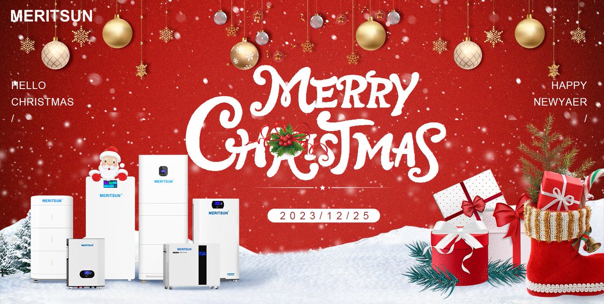 FannieMeritsun's tweet photo. Dear MeritSun Friends,
🥳🎄MERRY CHRISTMAS! ✨🥳
May this festive season bring you joy, warmth, and the promise of exciting new beginnings.
Warmest Regards,
MeritSun Team
Learn More: https://t.co/gyxz0Wqq9Q
#MeritSun #energystorage #solarbattery #MerryXmas #MerryChristmas https://t.co/Qp4eV2Wa5m