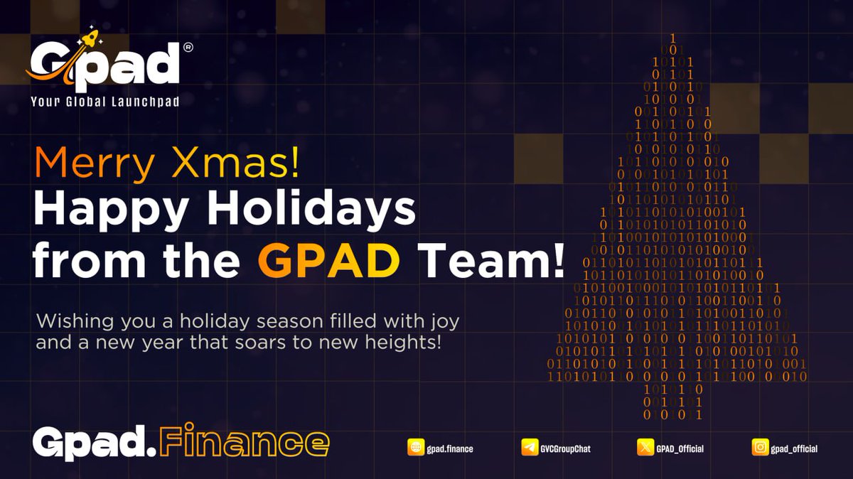 ☃️GPAD - $GVC  x  Christmas❄️ Giveaway - Win $250! 🎁

This holiday season, we're spreading the festive cheer with a special Christmas Present Giveaway! 🎅 

🏆 We are giving away $250 distributed to random winners to kickstart the New Year in style you just have to

1) Follow us