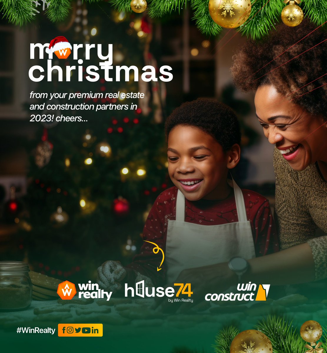 meetwinrealty's tweet photo. MERRY CHRISTMAS TO YOU AND YOURS 🎄🎁

From your #1 Real Estate &amp; Construction partners in 2023.

Be merry and share some love!

#WinRealty #HappyChristmas #RealEstate #WinConstruct #House74 https://t.co/CBl8uDcmAG
