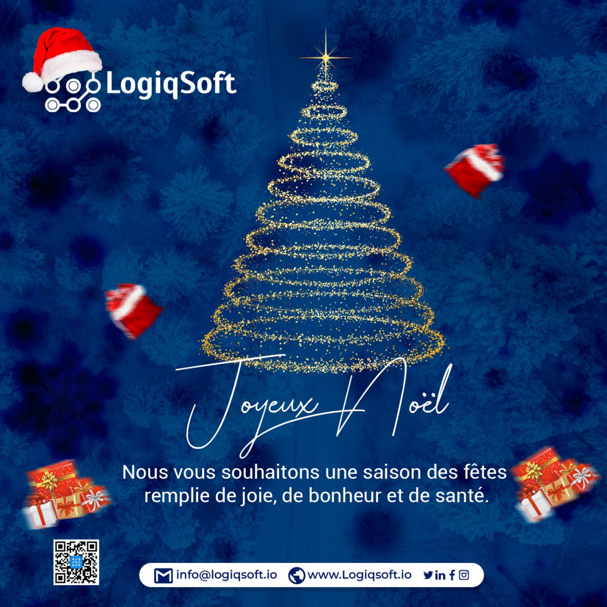 LogiqSoft's tweet photo. Nous vous souhaitons un Joyeux Noël ⛄️❄️

#Noel2023  #Fetes #bussines https://t.co/57bEO5vTKY