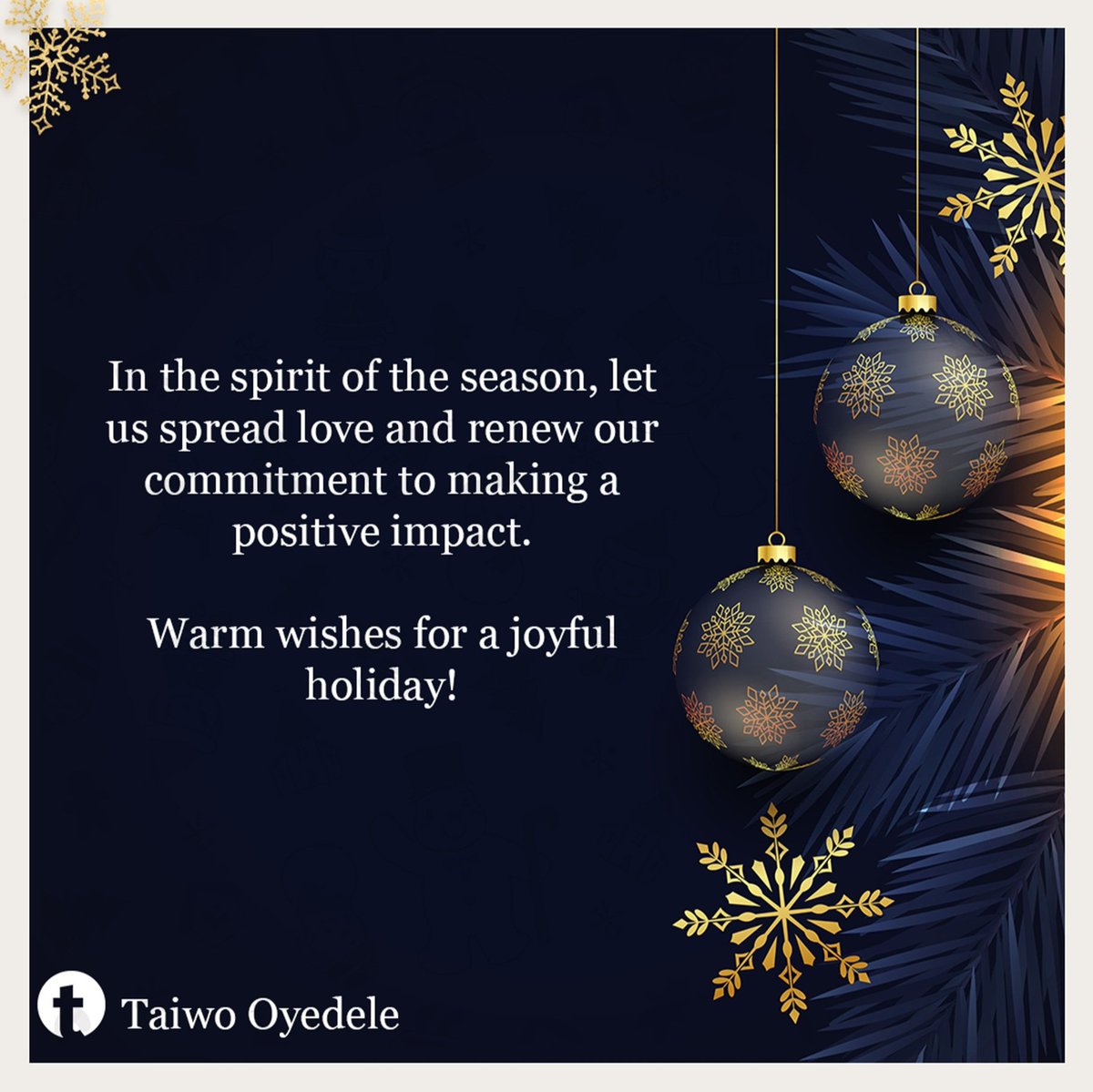 This joyful season and always, may you be a source of joy to your world. 
#SeasonGreetings #HappyHolidays