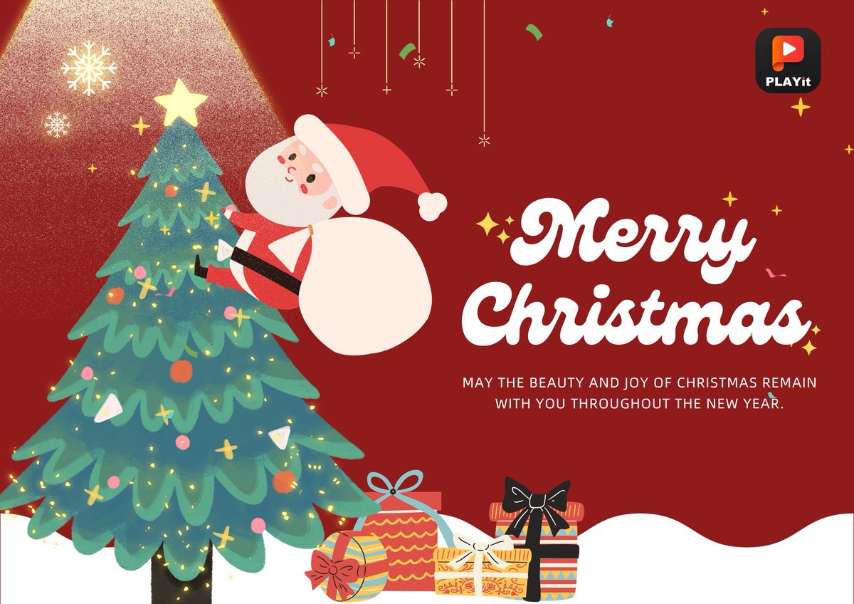 PLAYit_Studio's tweet photo. 🎄Wishing you a PLAYful and joy-filled Christmas!✨
🎁Thank you for making PLAYit a part of your 🎅celebrations. 
🎉May your days be merry and your heart be light!🌟 

#MerryChristmas #PLAYit https://t.co/8rxRFSm9nK