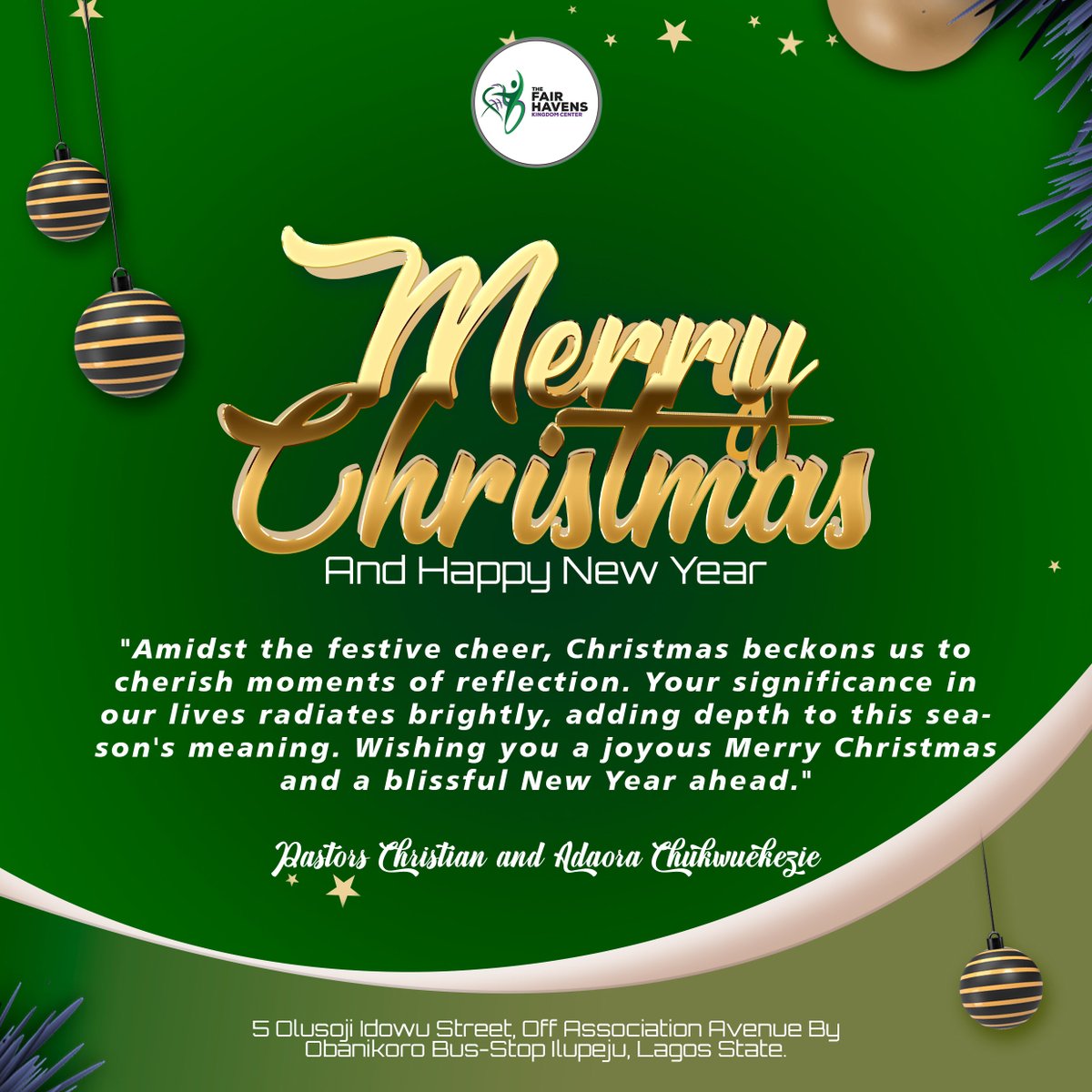THEFHKC's tweet photo. Delighted to declare that this marks your season of continuous celebration. May you and your family encounter Peace, Joy, Love, and the enduring benefits of God’s goodness. Wishing you a Merry Christmas filled with love and celebration.

@cschukwuekezie https://t.co/qDYmTvoUoA