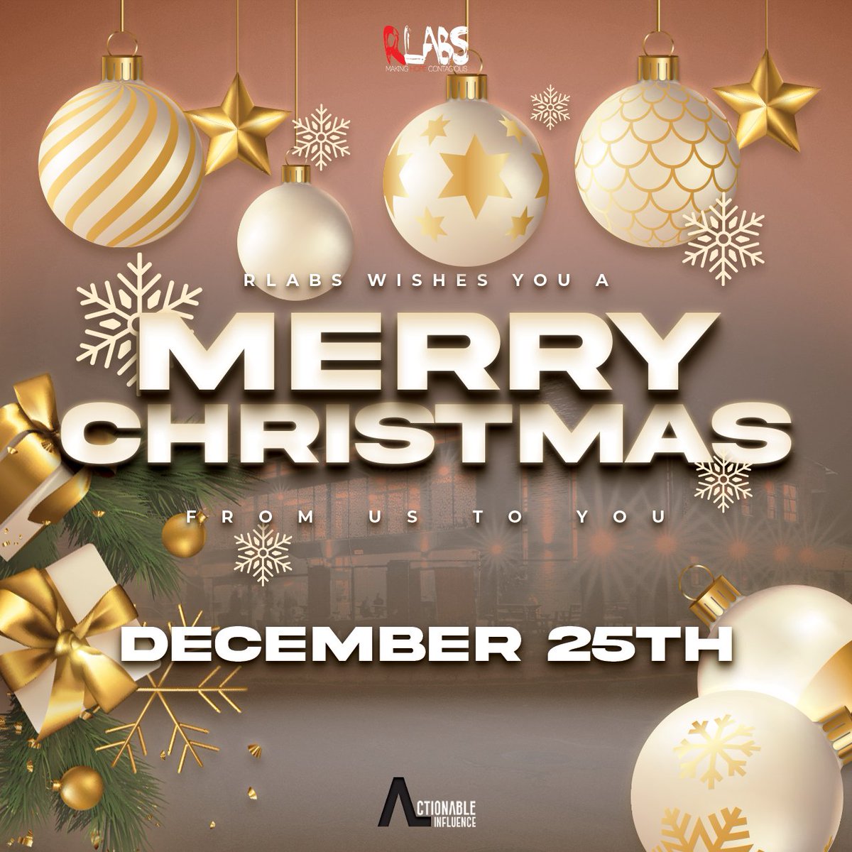 RLabs's tweet photo. Merry Christmas and Happy Holidays from all of us at RLabs!🎄
May this festive season fill your days with joy, warmth, and countless moments of happiness shared with your loved ones.❤️
#RLabs #MakingHOPEContagious #MerryChristmas #ActionableInfluence #HappyHolidays #RLabs2023 https://t.co/1A1Qw8QDns
