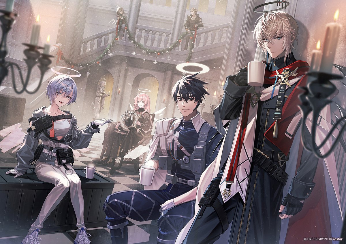 ArknightsStaff's tweet image. 【クリスマス】
イラストレーターの鉢谷ナギ(@8YA_nagi)先生からのクリスマスイラストをご紹介！

厳粛な寒さに包まれる冬の日には、温かいコーヒーと談笑を添えて。

▼ファンキットでも公開中です。ぜひチェックしてみてください。
arknights.jp/fankit

#アークナイツ