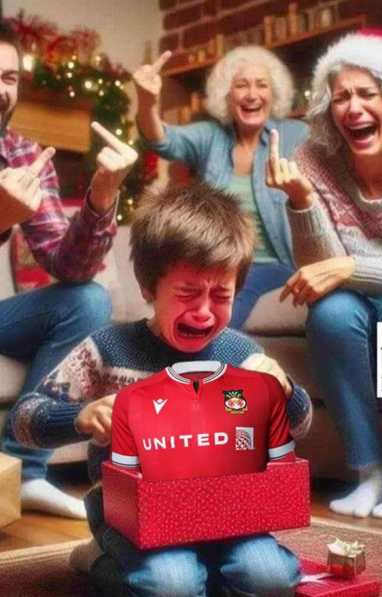 Merry Christmas everyone If anyone is dissapointed with what they got today just remember some poor welshman or a thick American has unwrapped a @Wrexham_AFC shirt. #wrexham