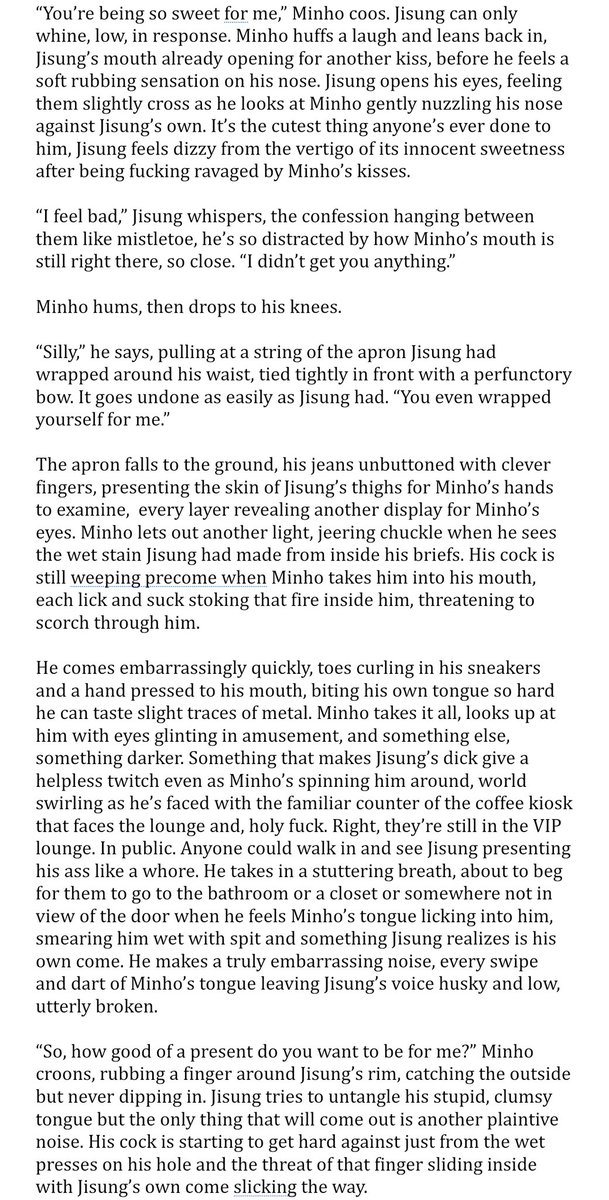 halphalump's tweet image. quickly written christmas drabble. jsvng works the christmas shift in the vip lounge at the airport. mnho gives him a tip.