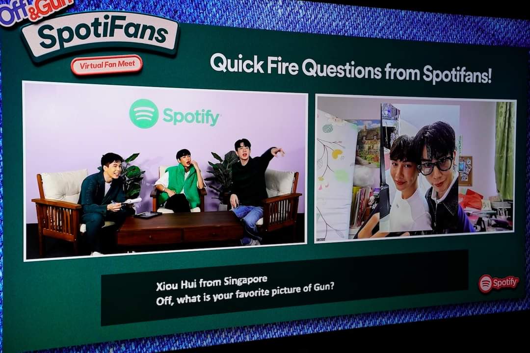 ANiceEnt's tweet photo. ฟินหูฟินใจ! ผู้ใช้งานพรีเมียมของ Spotify จากทั่วโลก ร่วมฟินไปกับ Fan Meet สุดพิเศษกับ ‘ออฟ-กัน’

🔗https://t.co/nzypFH8FVu

#OffJumpol #GunAtthaphan 
#ออฟจุมพล #กันอรรถพันธ์ 
#OffGun #ออฟกัน
#OffGunSpotiFans https://t.co/M84pCqbSgb