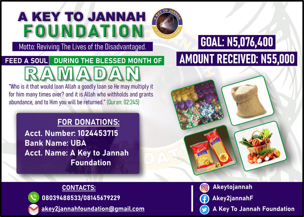 SalehNafisat's tweet photo. RAMADAN HOPE: ONLY ₦4,984,400 TO REACH GOAL! ✨ DONATE &amp; SPREAD JOY:

We're 88% closer to reaching our #RamadanRelief target, thanks to your amazing support! We've raised ₦92,000 so far, but every bit counts. https://t.co/ho6GjZWGBm