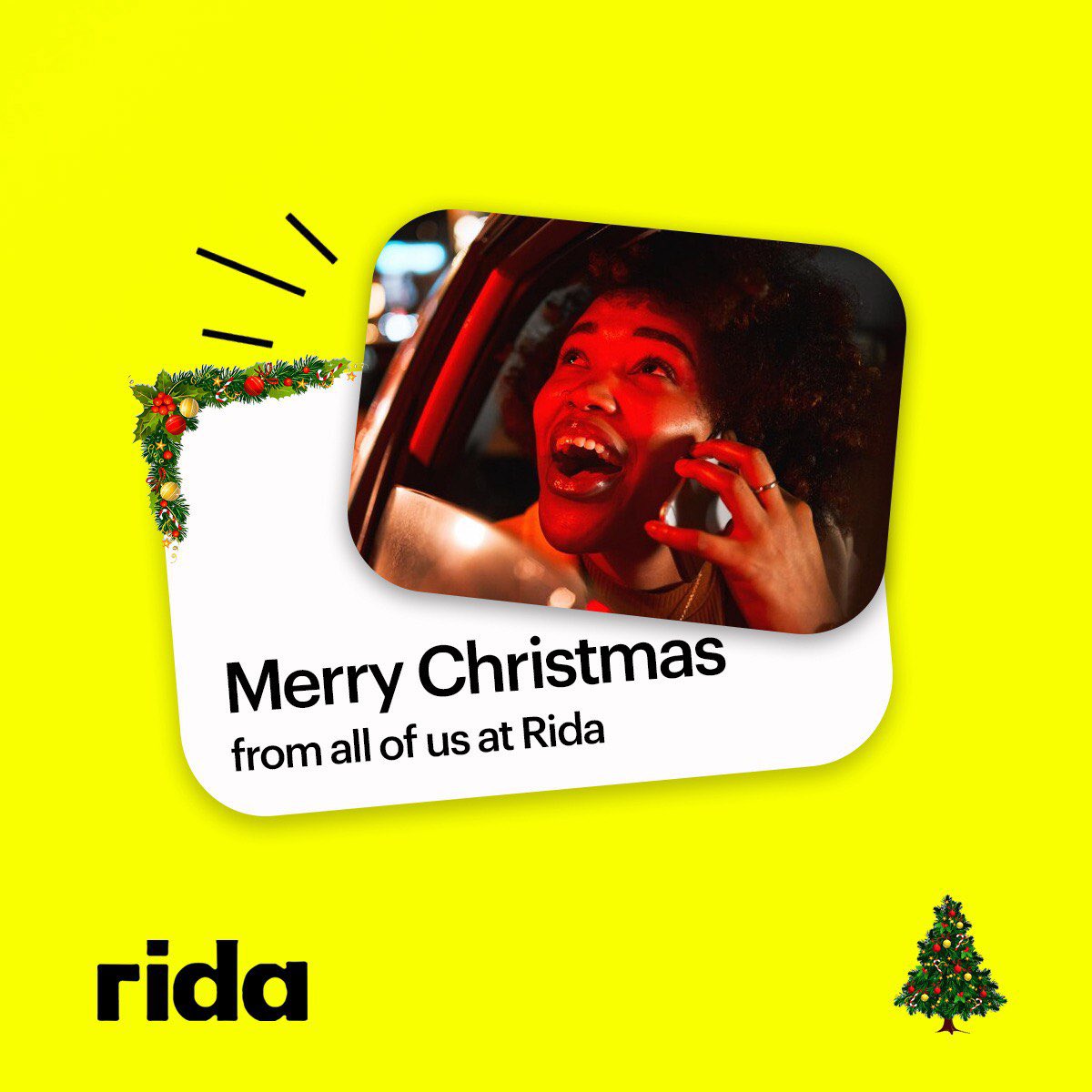 Merry Christmas! We wish you an amazing holiday filled with love and all the good things this season. 🎄 From all of us at Rida. #RidaApp