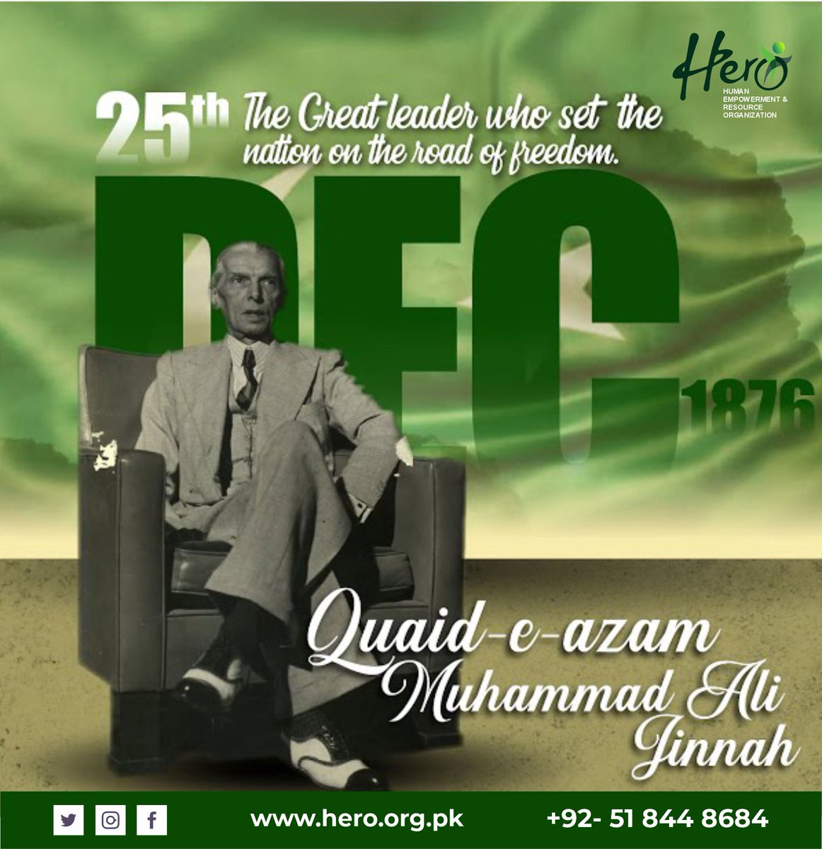 heroofficialorg's tweet photo. 25th December - Birth Anniversary of Father of the Nation 🌟

#QuaidDay #Hero https://t.co/Xwmj6LUXwl