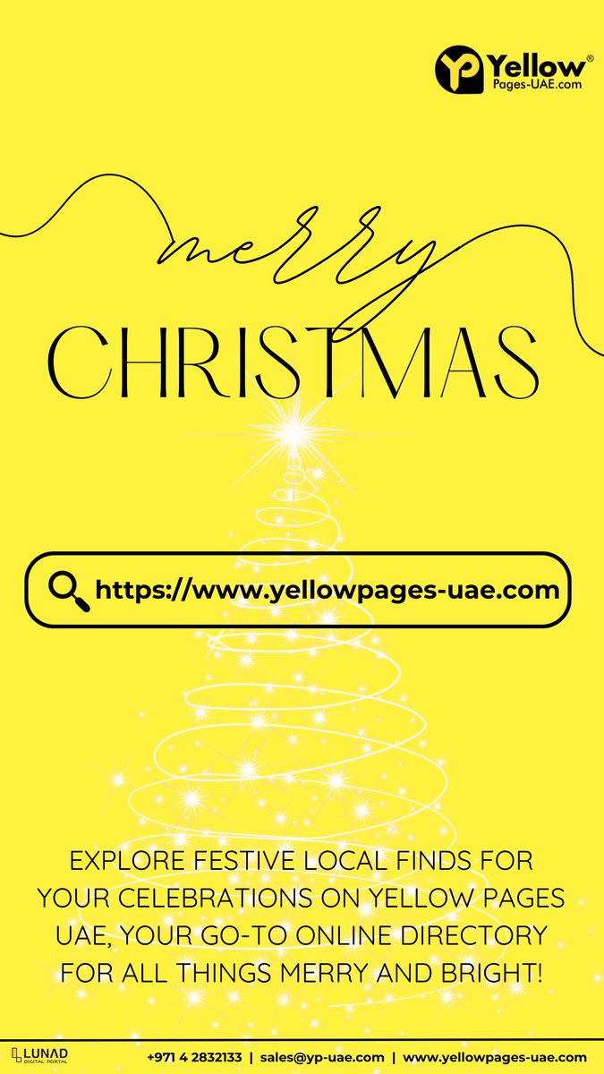 Wishing you a Merry Christmas filled with joy and prosperity from our entire team at Yellow Pages UAE!

.

#uae #dubai #sharjah #abudhabi #yellowpages #listyourbusiness #localbusiness #classifieds #onlinedirectory #christmas2023 #merrychristmas #xmas2023 #growyourbusinessonline