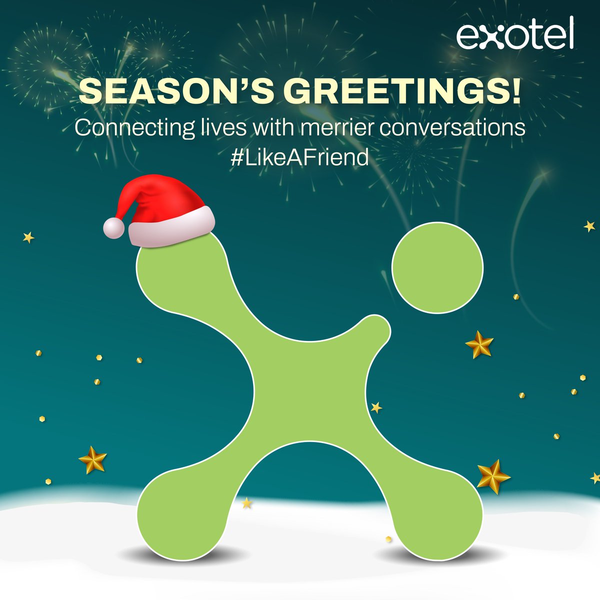 Merry Christmas from all of us at Exotel 🎄 As we connect lives through connected conversations, we wish all our customers, partners, and #TeamExotel a festive season filled with joy & warmth. May your holidays be as merry and bright as the conversations that bring us closer.