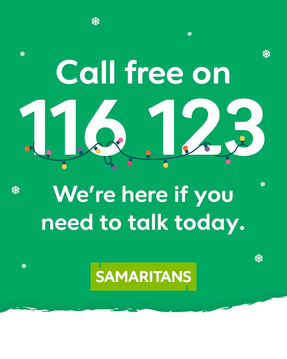 It might feel extra hard to reach out for help today because it’s Christmas. But please know you don’t have to face anything alone. If you’re having a hard time, we’ll face it with you. We’re here all day and night 💚