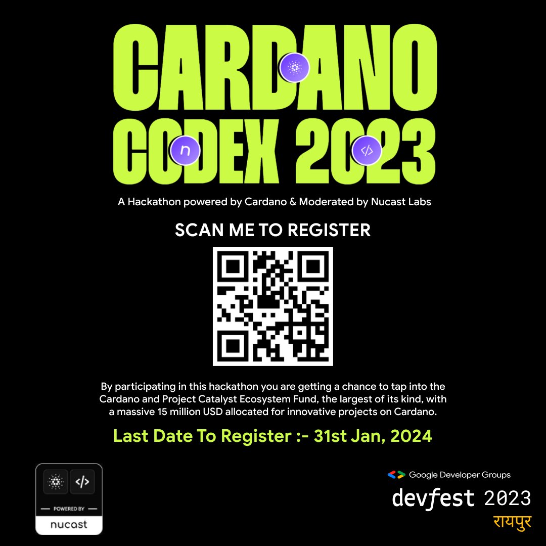 Calling all tech enthusiasts! Dive into the world of @Cardano_CF at our Digital Hackathon! Open to global teams of 3. Showcase your skills with cutting-edge Cardano projects. Don't miss this epic journey of coding and creativity. Join now! 🚀 #CardanoHackathon'